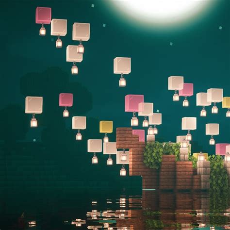 Soul lanterns are turquoise variants crafted from soul torches. . Minecraft floating lanterns